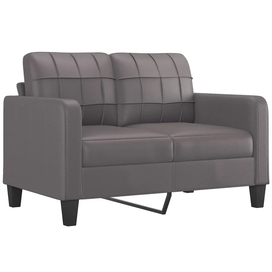 Ensemble de canapés 3 pcs avec coussins gris similicuir - 3