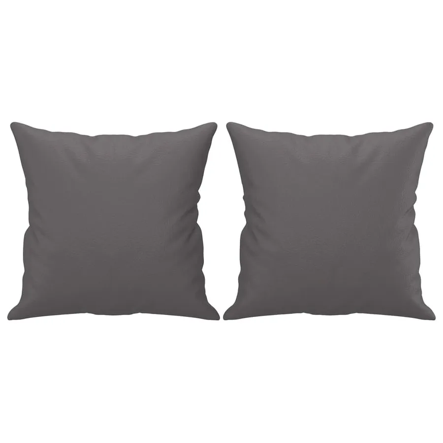 Ensemble de canapés 3 pcs avec coussins gris similicuir - 6