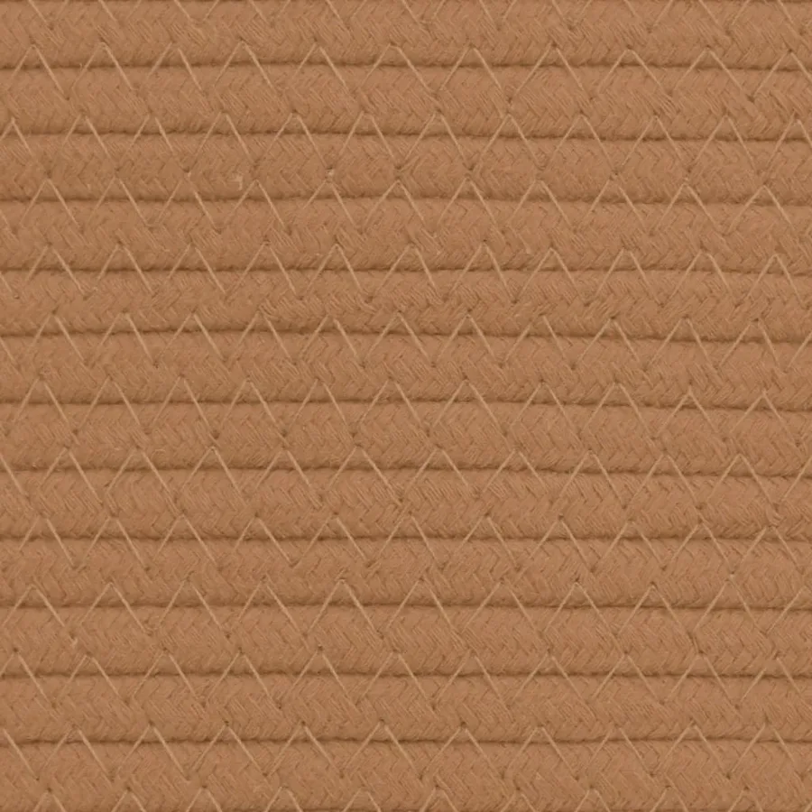 Paniers de rangement 2 pcs marron et blanc Ø24x18 cm coton - 8