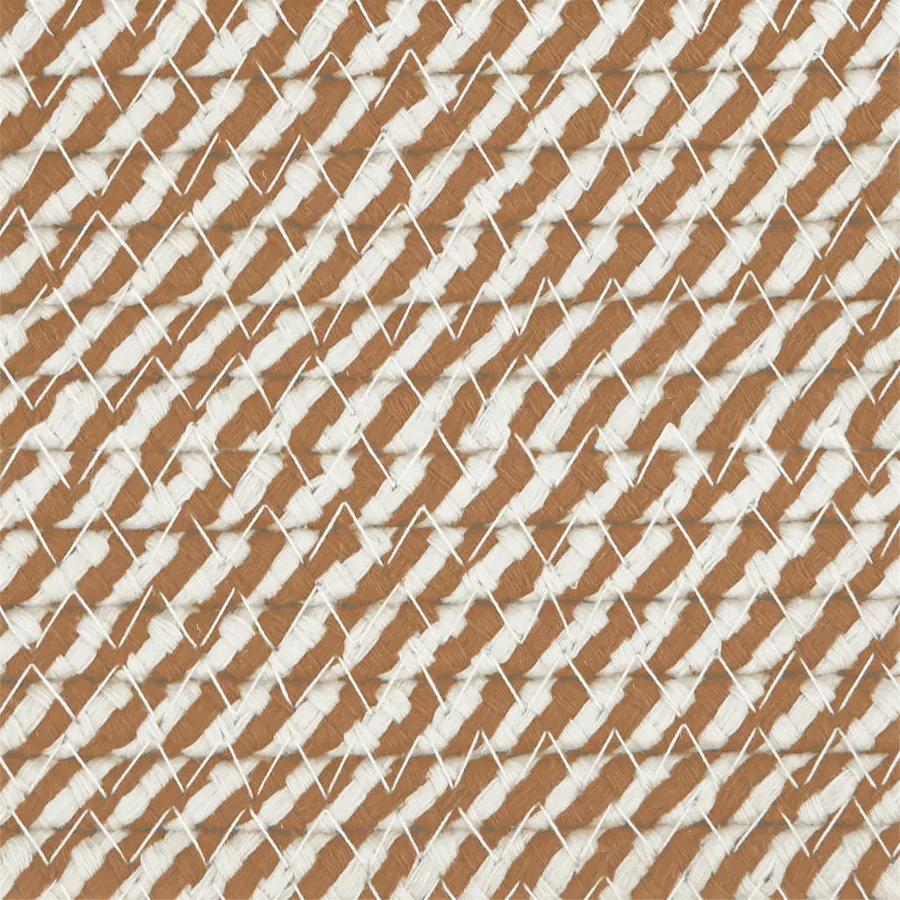 Panier de rangement et couvercle marron et blanc Ø37x50cm coton - 8