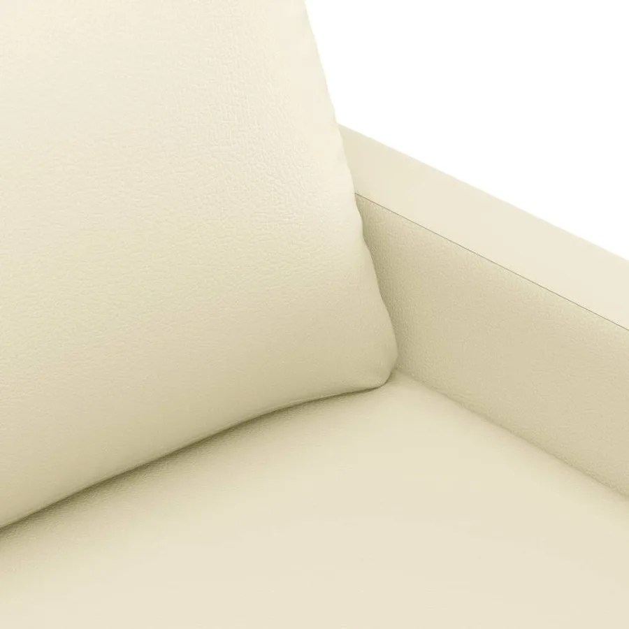 Ensemble de canapés 2 pcs avec coussins Crème Similicuir - 5