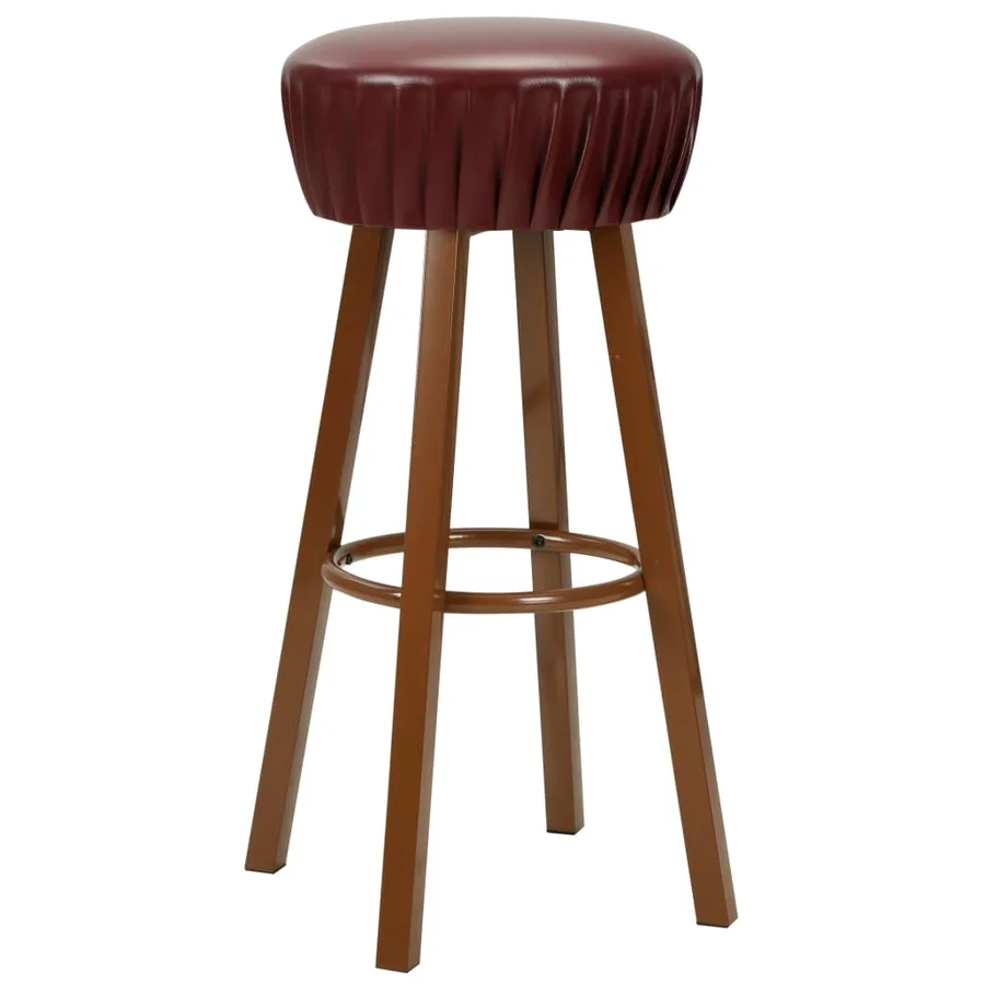 Chaises de bar lot de 2 marron similicuir - 2