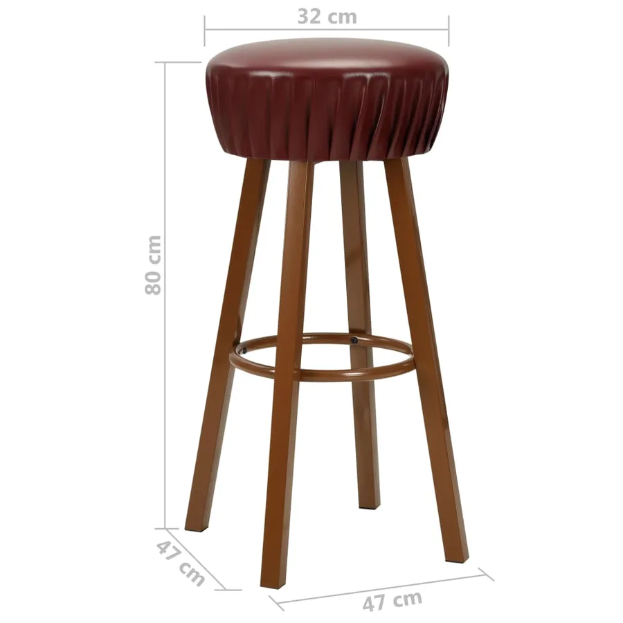 Chaises de bar lot de 2 marron similicuir - 6