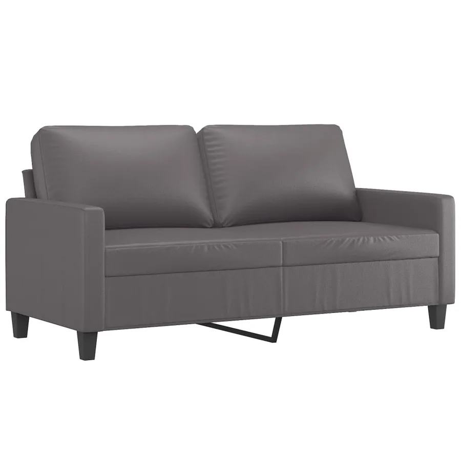 Ensemble de canapés 2 pcs avec coussins Gris Similicuir - 4