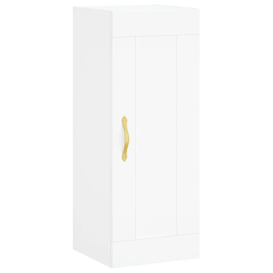 Buffet haut Blanc 34,5x34x180 cm Bois d'ingénierie - 5
