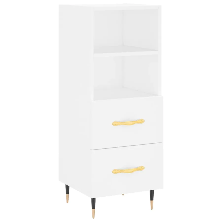 Buffet haut Blanc 34,5x34x180 cm Bois d'ingénierie - 7
