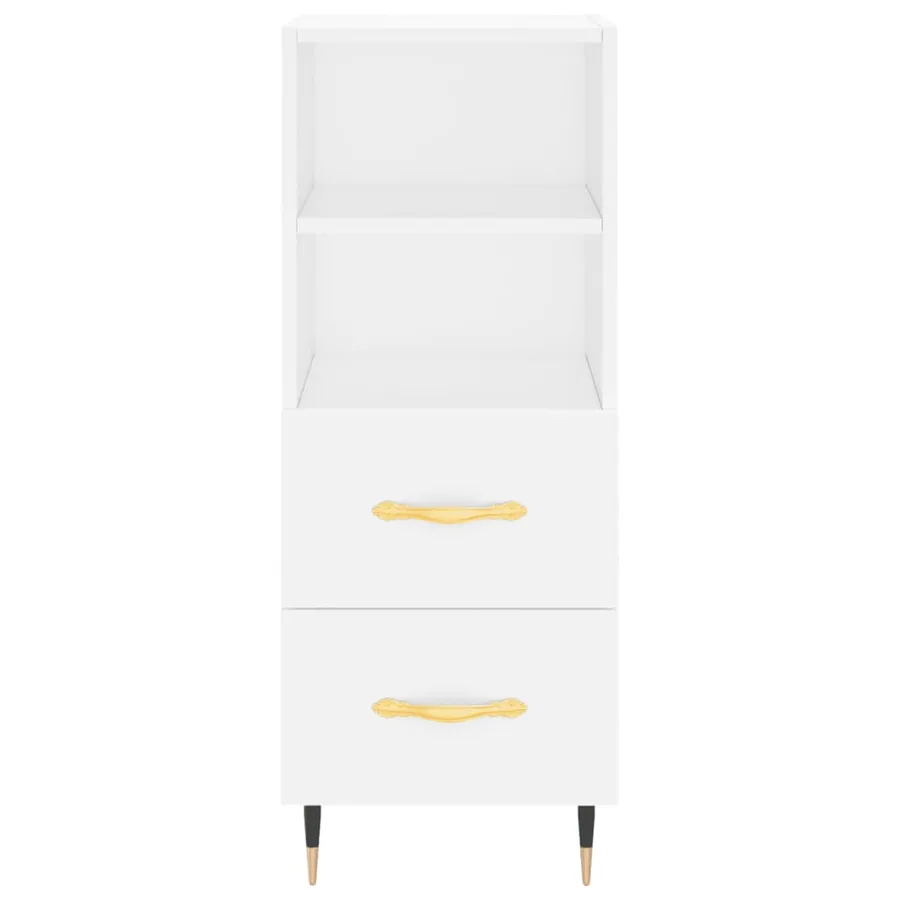 Buffet haut Blanc 34,5x34x180 cm Bois d'ingénierie - 8