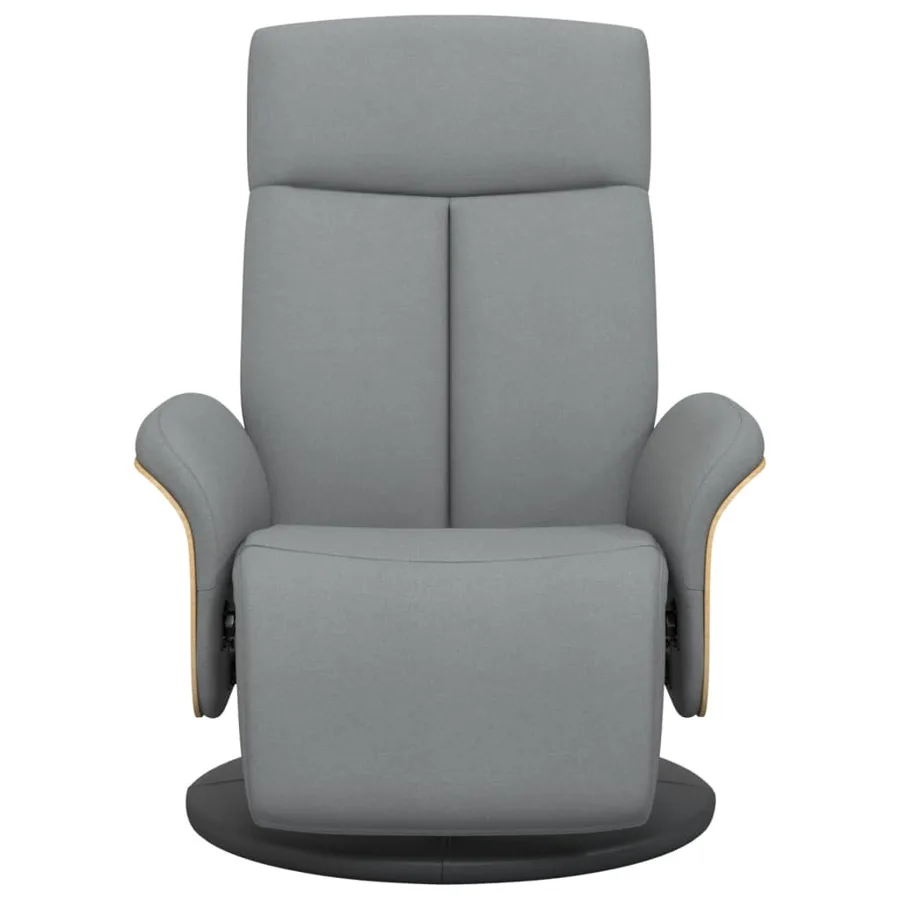 Fauteuil inclinable avec repose-pieds gris clair tissu - 3