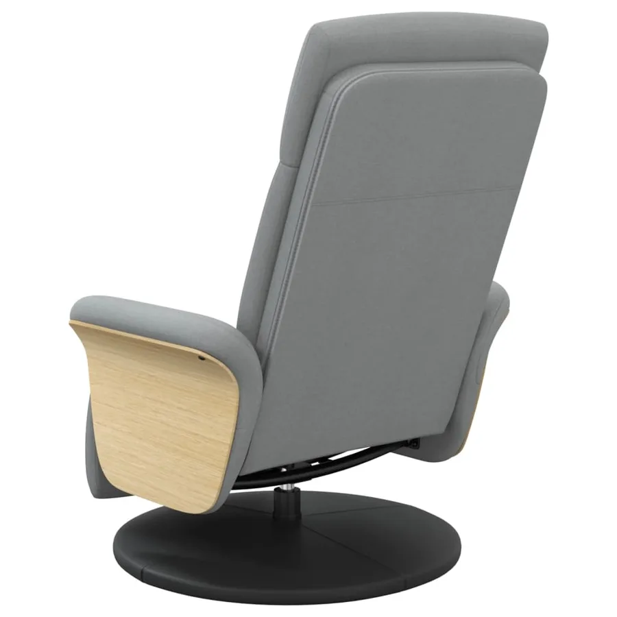 Fauteuil inclinable avec repose-pieds gris clair tissu - 5