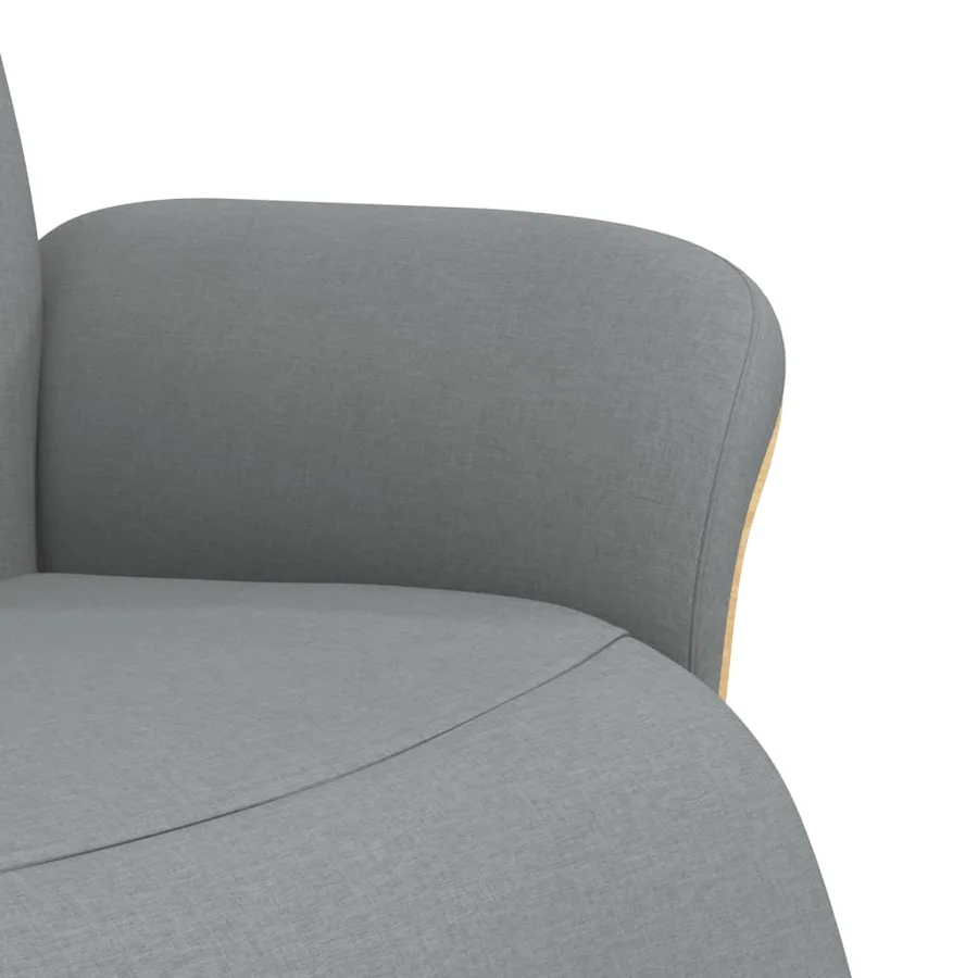 Fauteuil inclinable avec repose-pieds gris clair tissu - 6