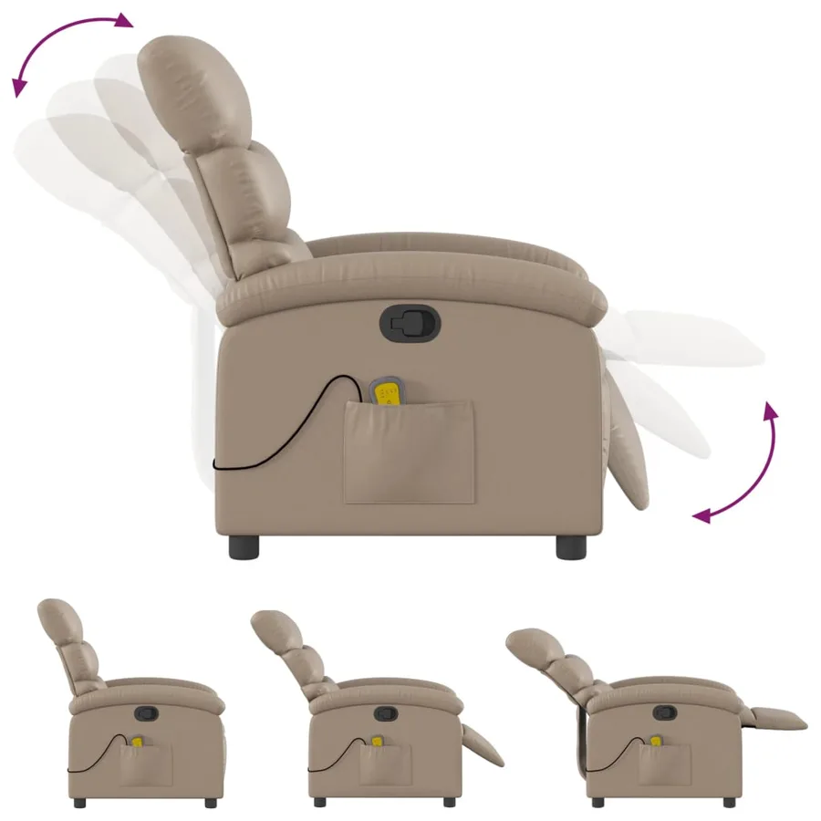 Fauteuil de massage inclinable Cappuccino Similicuir - 7