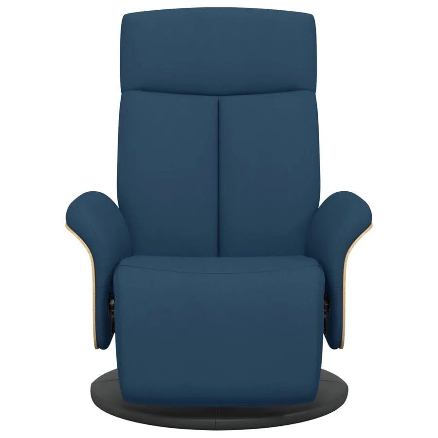 Fauteuil inclinable avec repose-pieds bleu tissu - 3