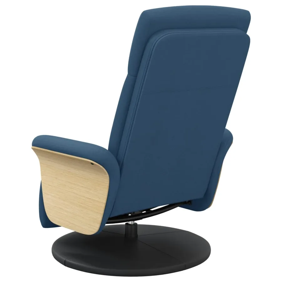 Fauteuil inclinable avec repose-pieds bleu tissu - 5