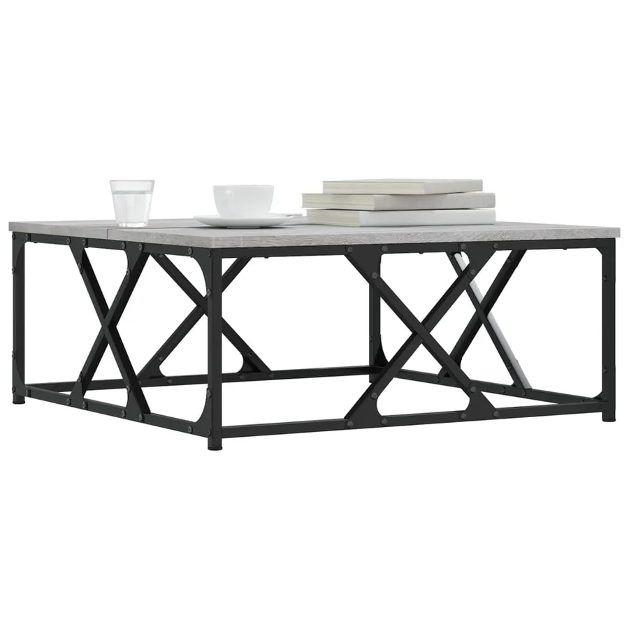 Table basse sonoma gris 70x70x30 cm bois d'ingénierie - 3