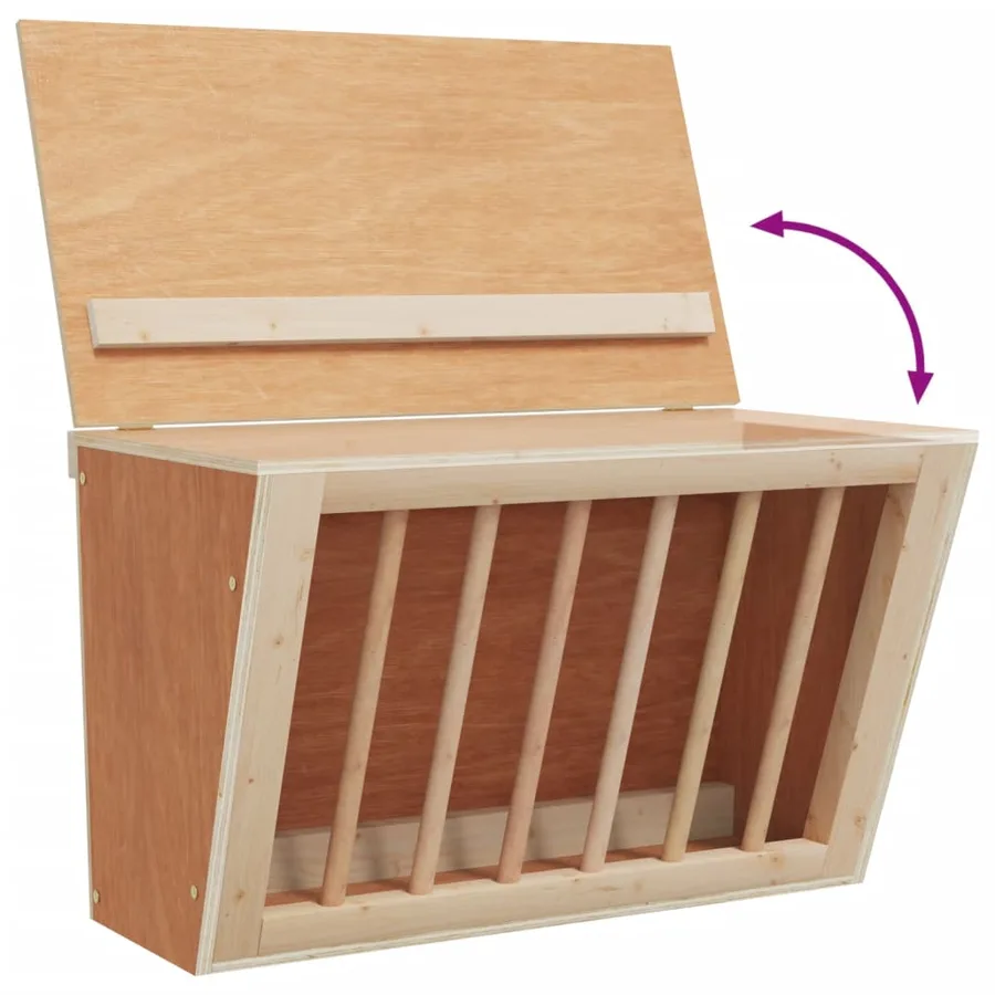 Mangeoire à foin pour lapins 37x18,5x23 cm bois massif sapin - 6