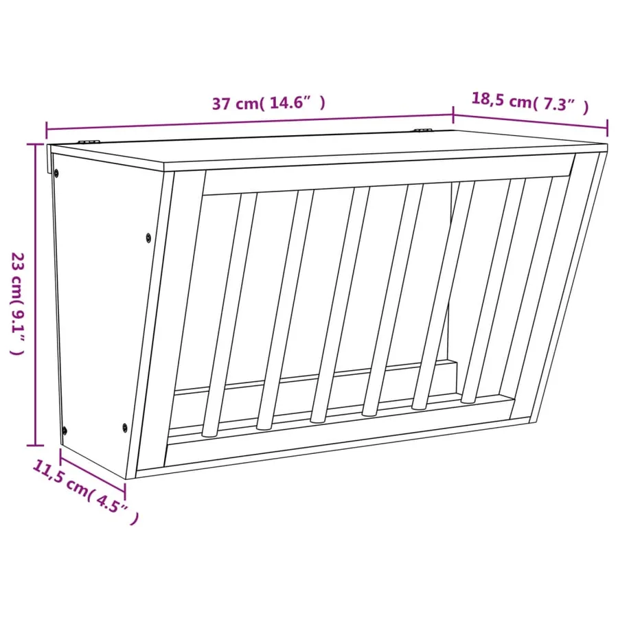 Mangeoire à foin pour lapins 37x18,5x23 cm bois massif sapin - 9