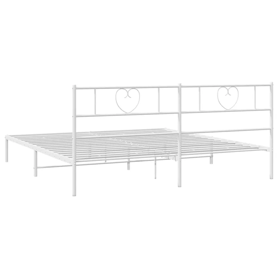 Cadre de lit métal sans matelas et tête de lit blanc 183x213 cm - 8