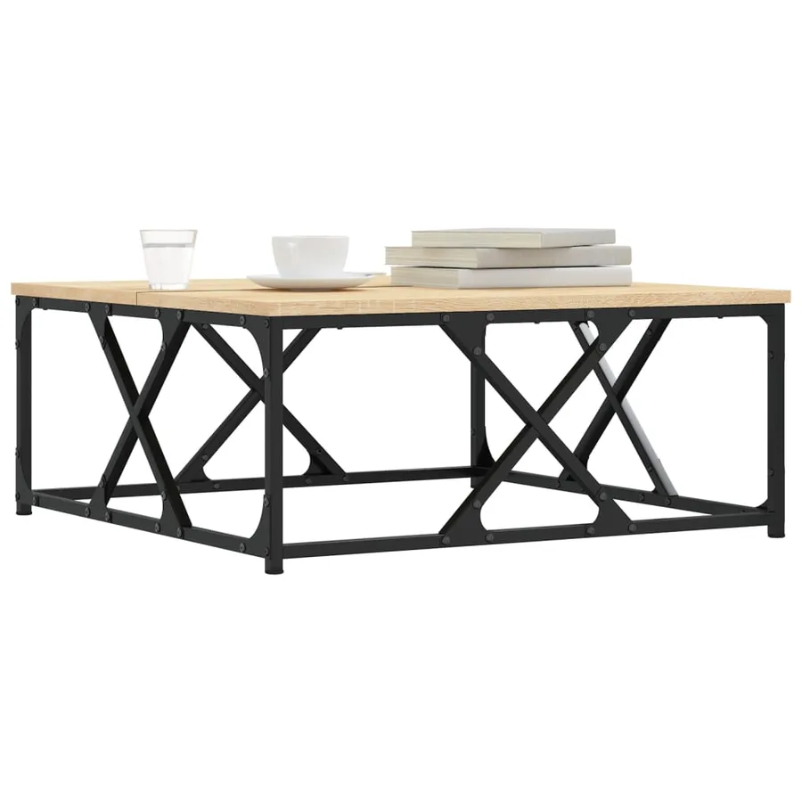 Table basse chêne sonoma 70x70x30 cm bois d'ingénierie - 3