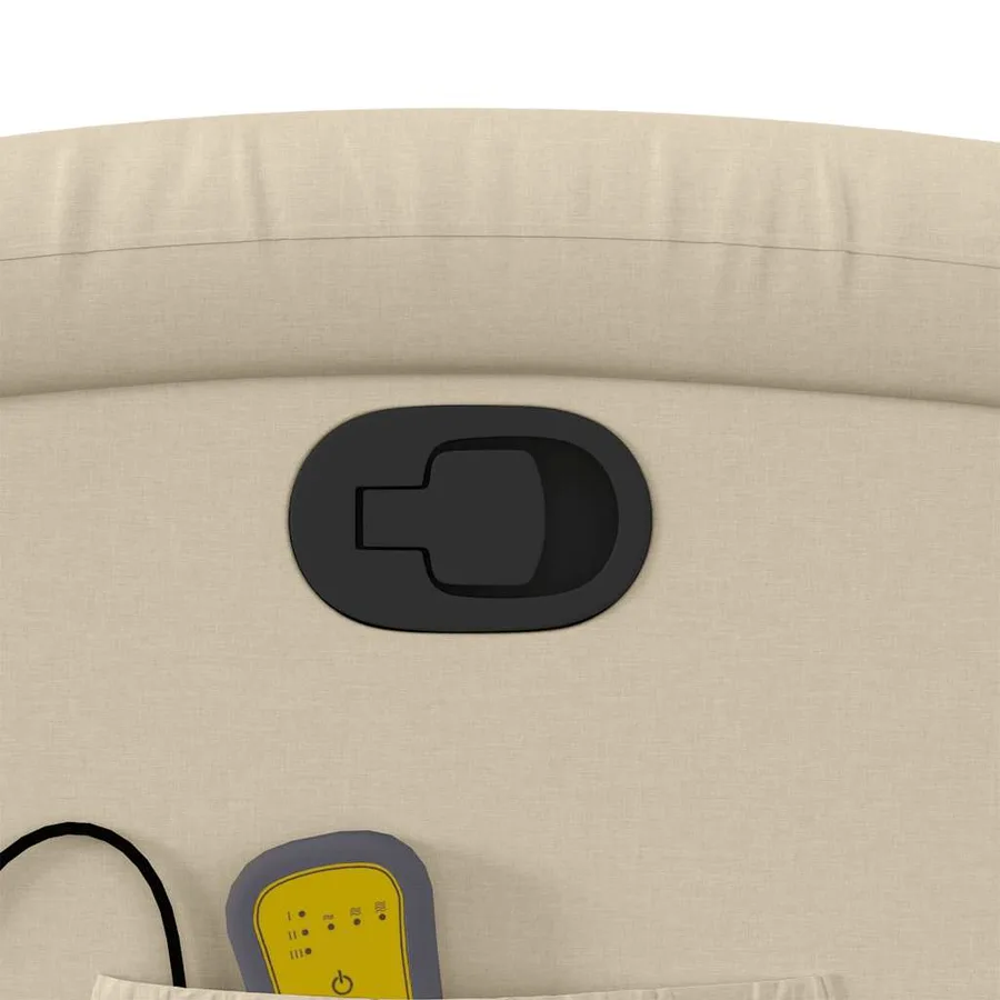 Fauteuil inclinable de massage crème tissu - 10