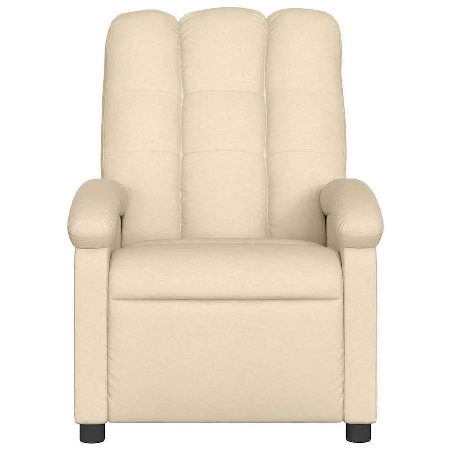 Fauteuil inclinable de massage crème tissu - 4
