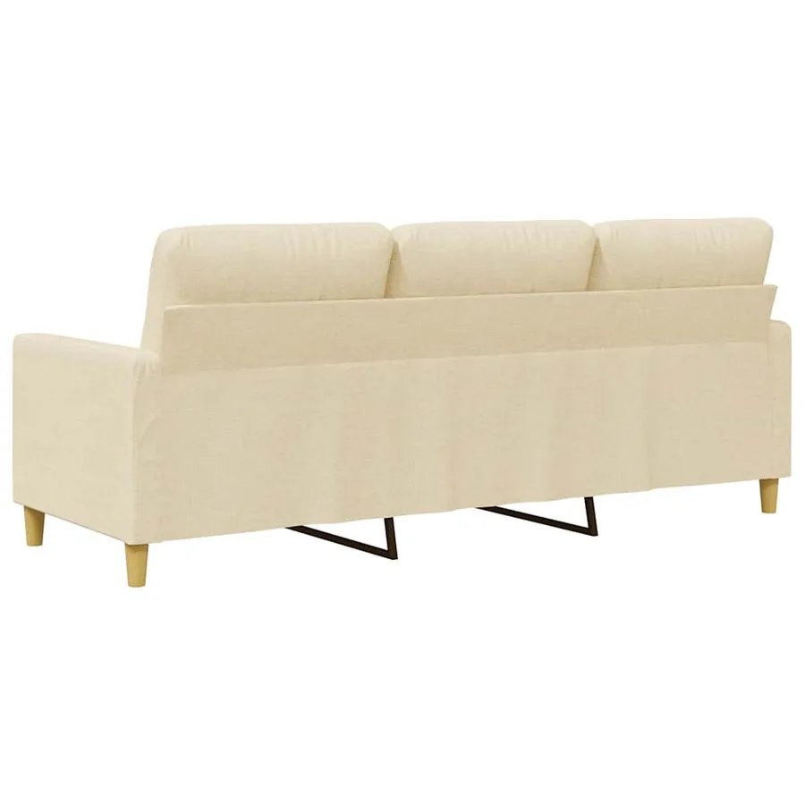 Canapé à 3 places Crème 180 cm Tissu - 6