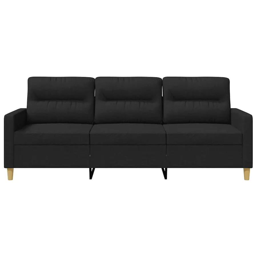 Canapé à 3 places Noir 180 cm Tissu - 4