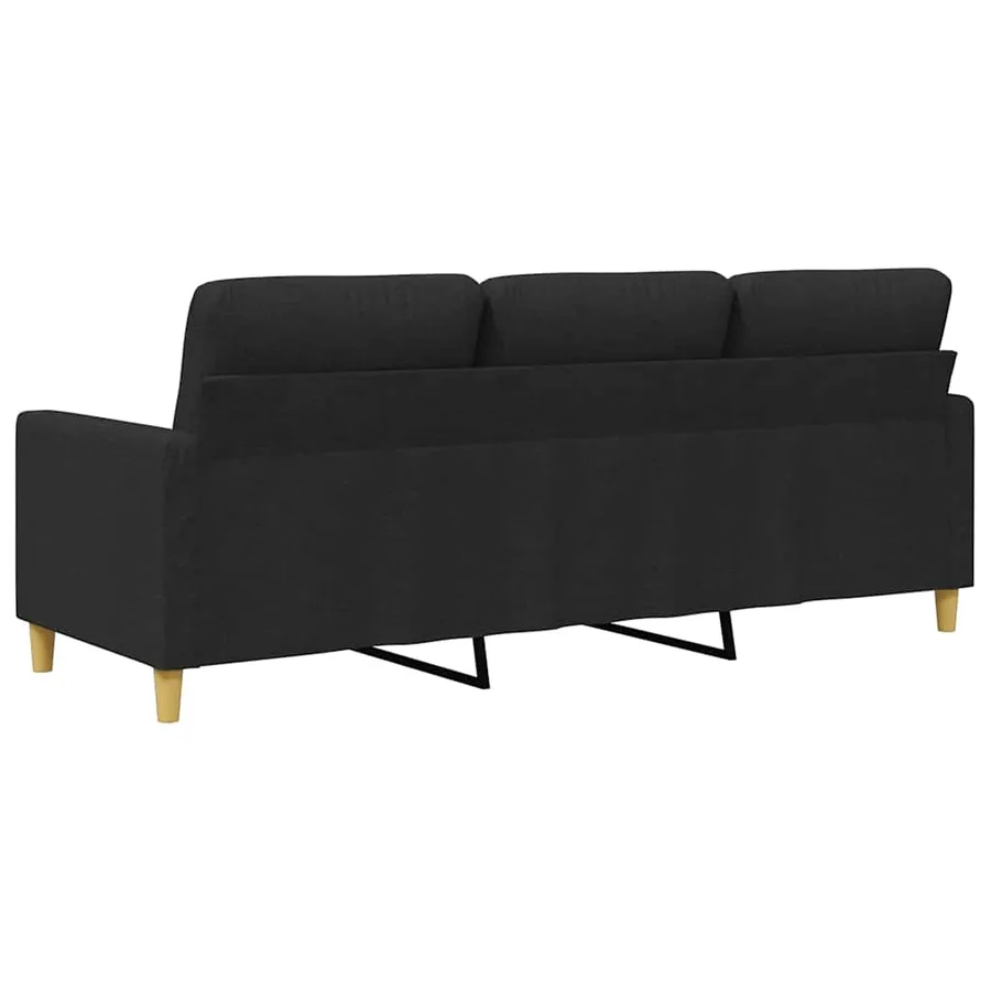 Canapé à 3 places Noir 180 cm Tissu - 6