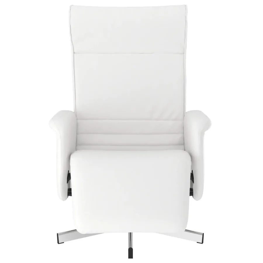 Fauteuil inclinable avec repose-pieds blanc similicuir - 3
