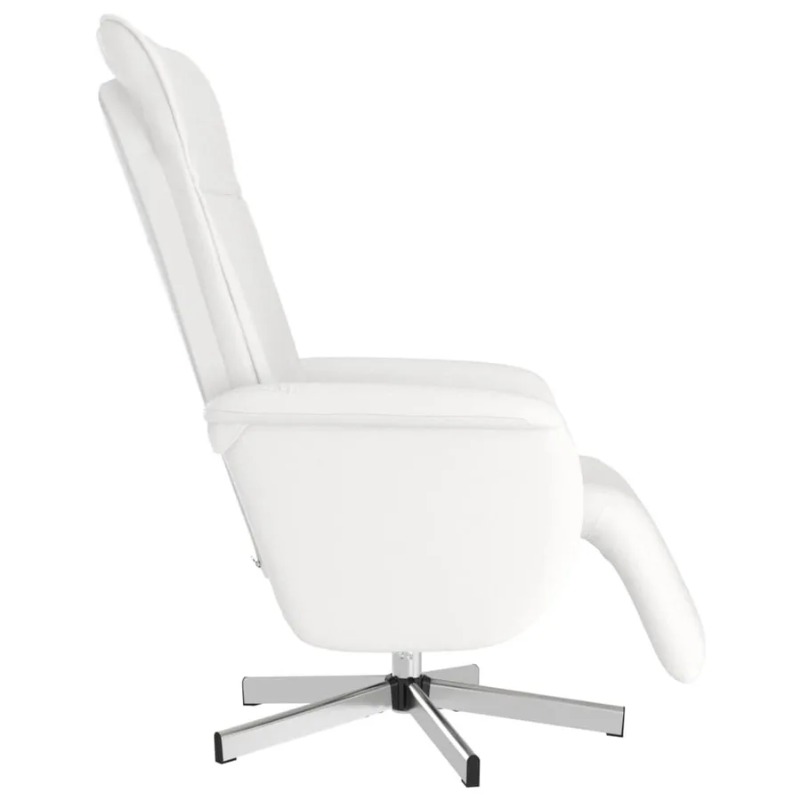 Fauteuil inclinable avec repose-pieds blanc similicuir - 4