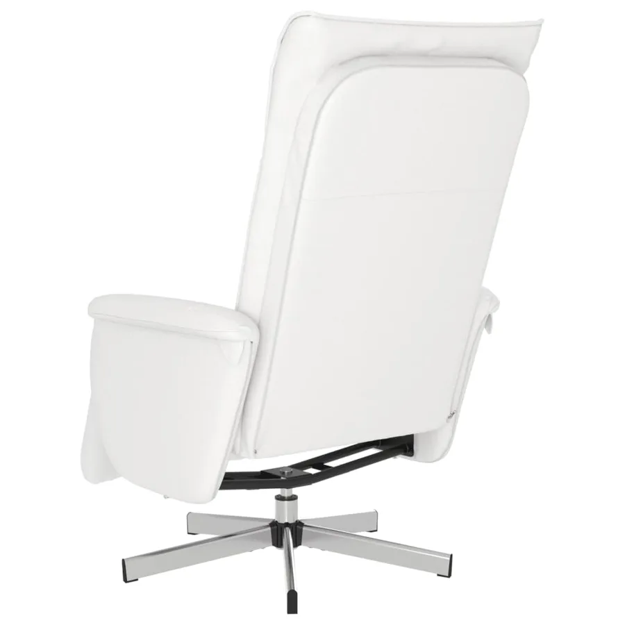Fauteuil inclinable avec repose-pieds blanc similicuir - 5