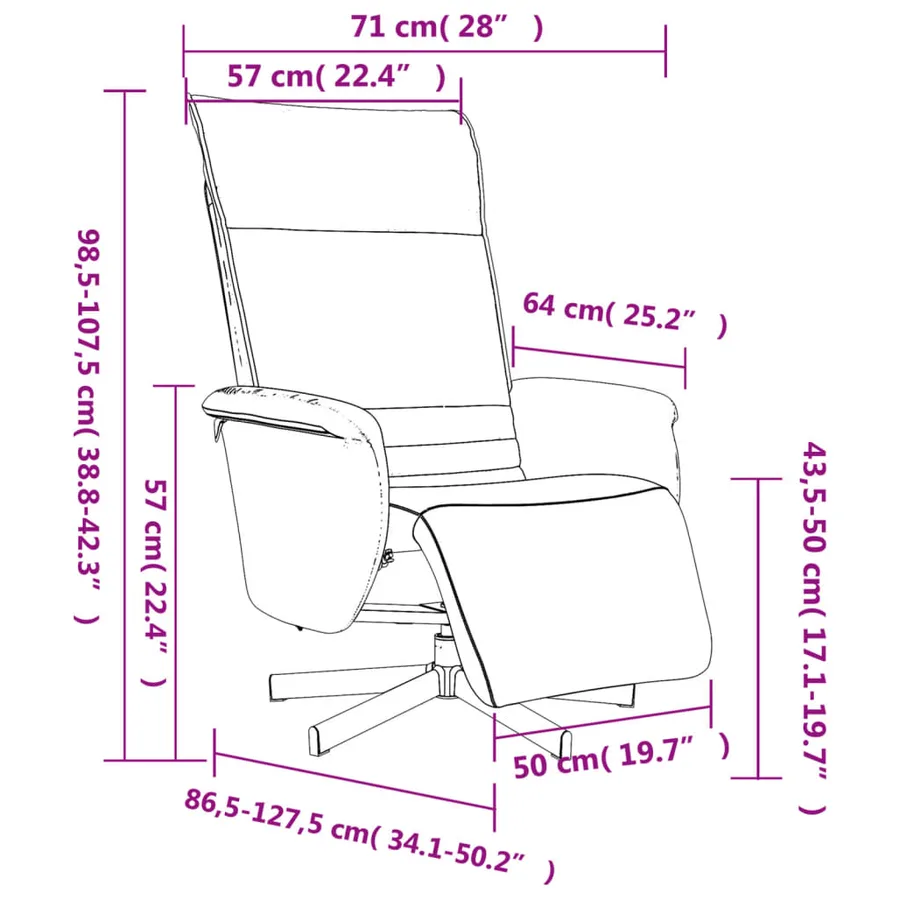 Fauteuil inclinable avec repose-pieds blanc similicuir - 9