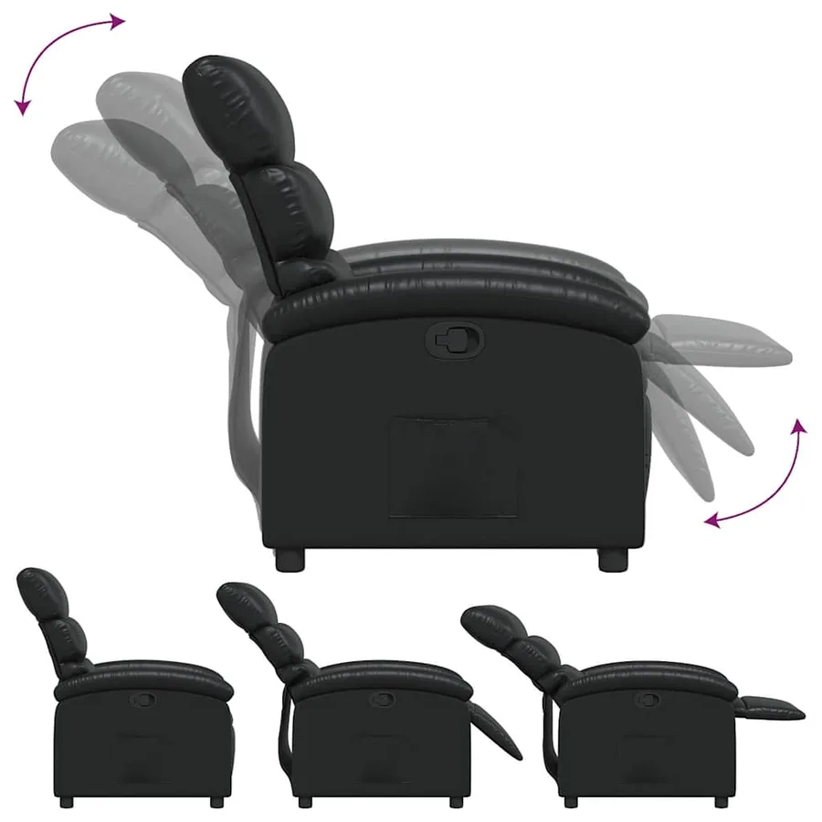 Fauteuil inclinable Noir Similicuir - 7