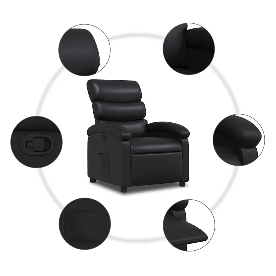 Fauteuil inclinable Noir Similicuir - 8