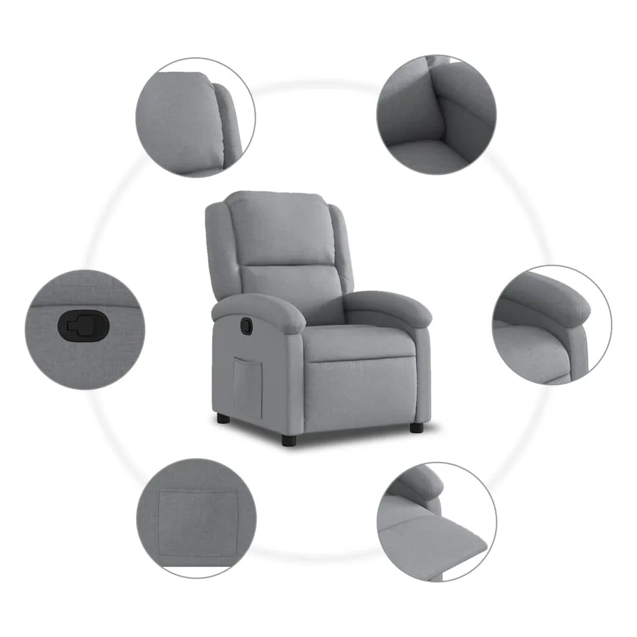 Fauteuil inclinable Gris clair Tissu - 7