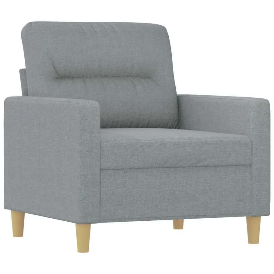 Ensemble de canapés 3 pcs avec coussins Gris clair Tissu - 3