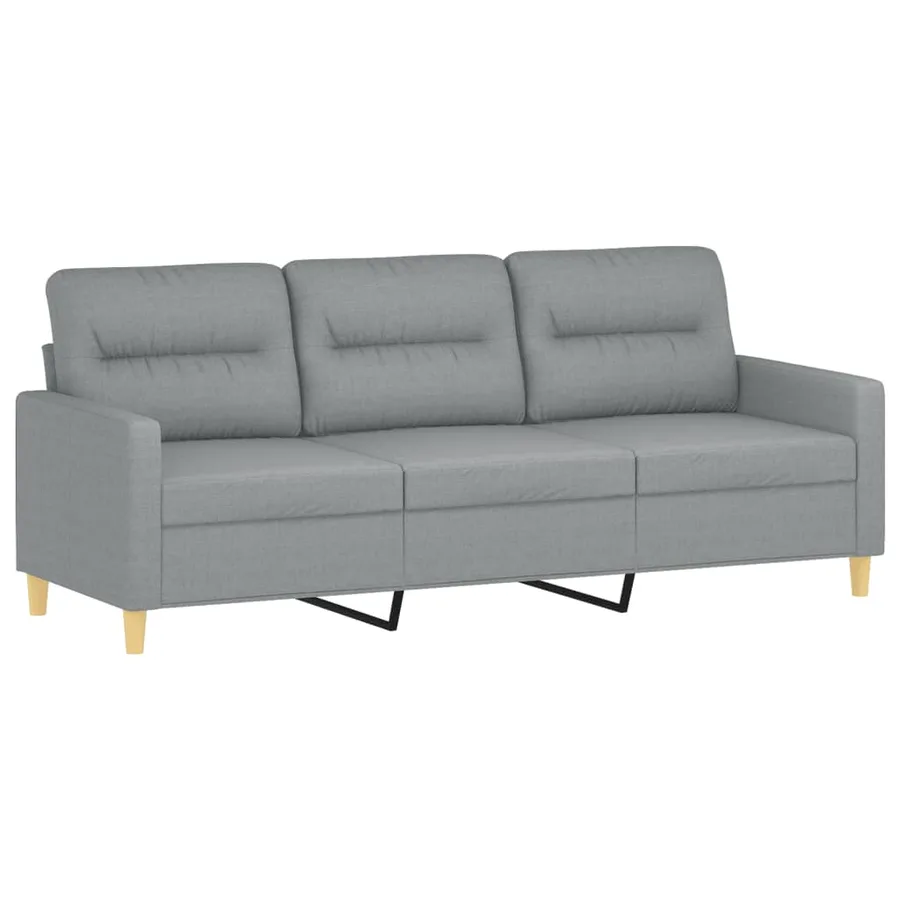 Ensemble de canapés 3 pcs coussins gris clair tissu - 4