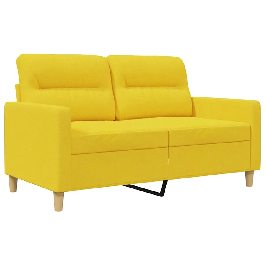 Canapé à 2 places Jaune clair 120 cm Tissu - 2
