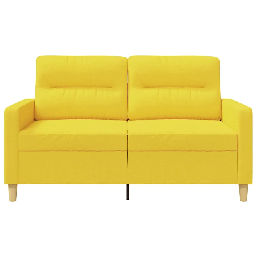 Canapé à 2 places Jaune clair 120 cm Tissu - 4