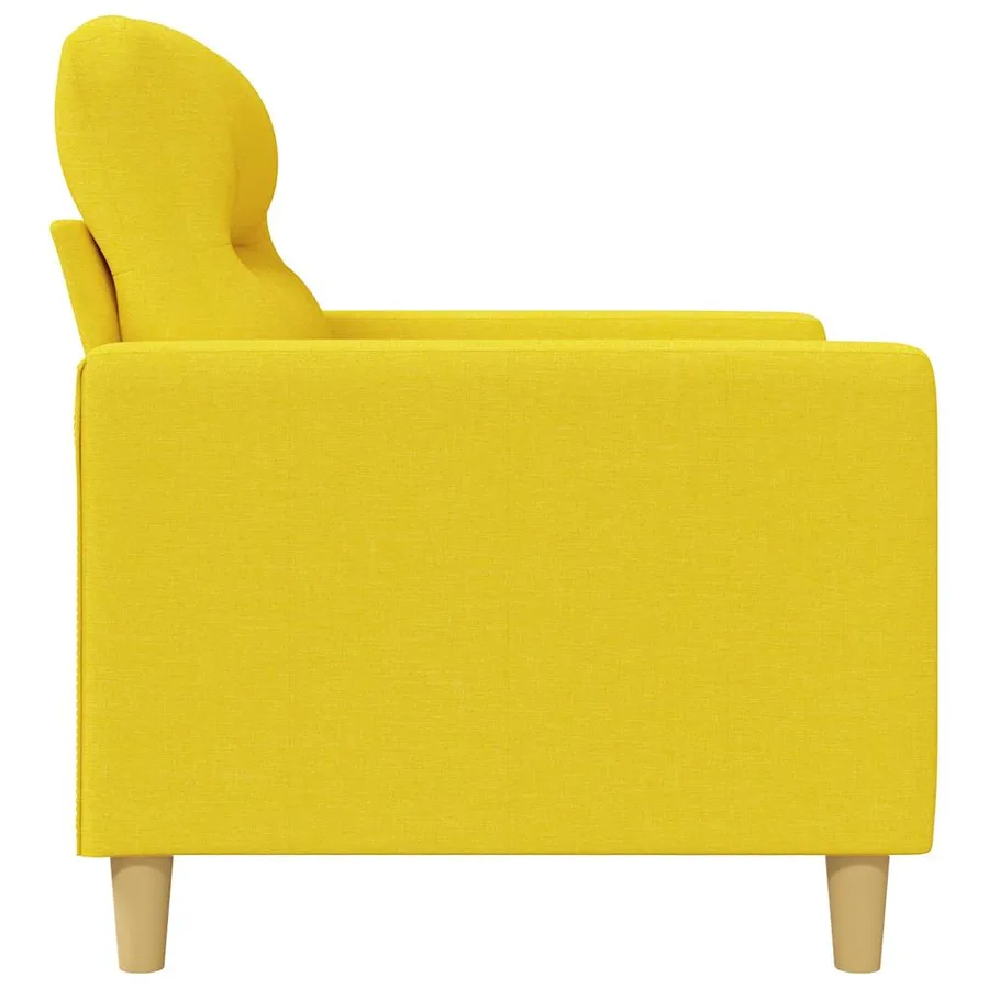 Canapé à 2 places Jaune clair 120 cm Tissu - 5