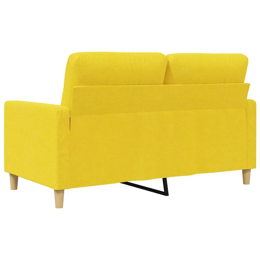 Canapé à 2 places Jaune clair 120 cm Tissu - 6