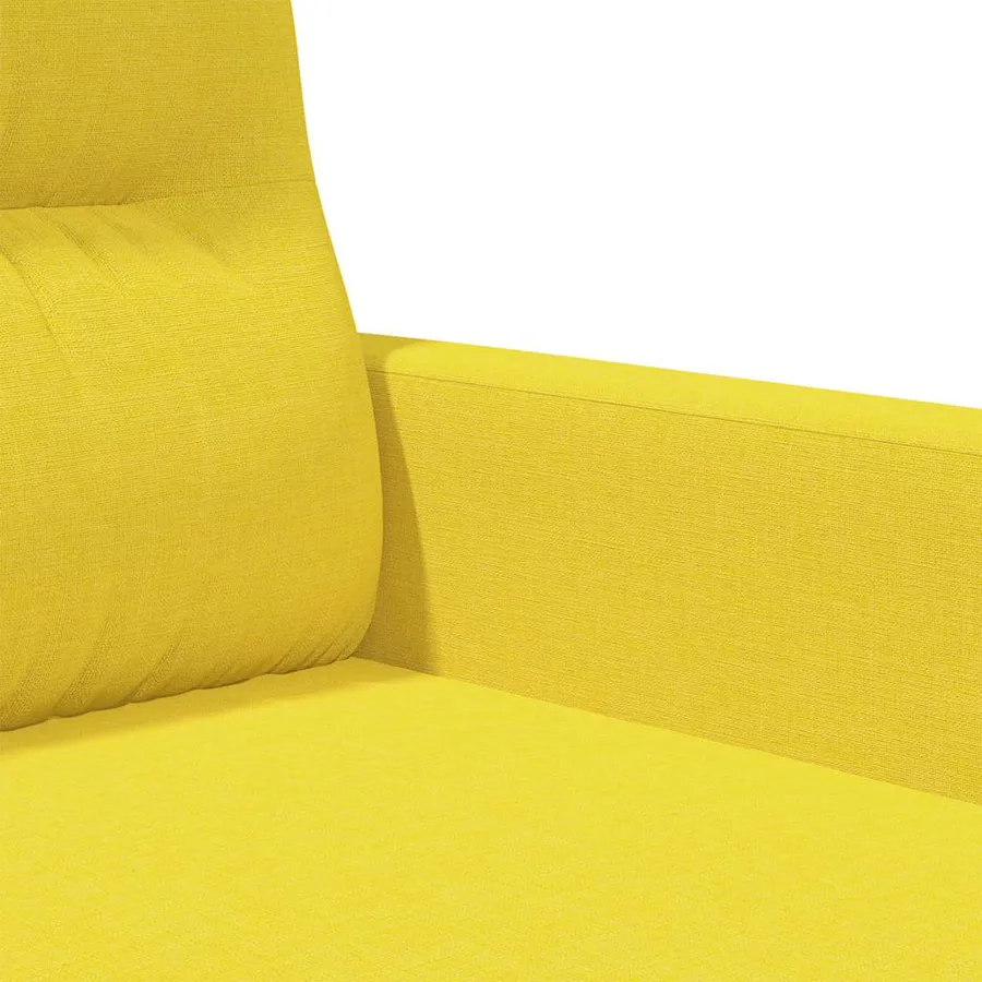 Canapé à 2 places Jaune clair 120 cm Tissu - 7