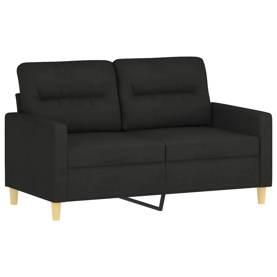 Ensemble de canapés 2 pcs avec coussins noir tissu - 3