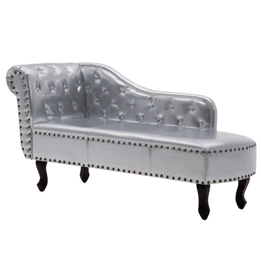 Chaise longue Argenté Similicuir - 2
