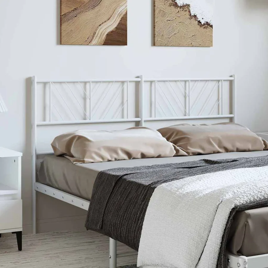Tête de lit de remplacement métal blanc 135 cm - 3