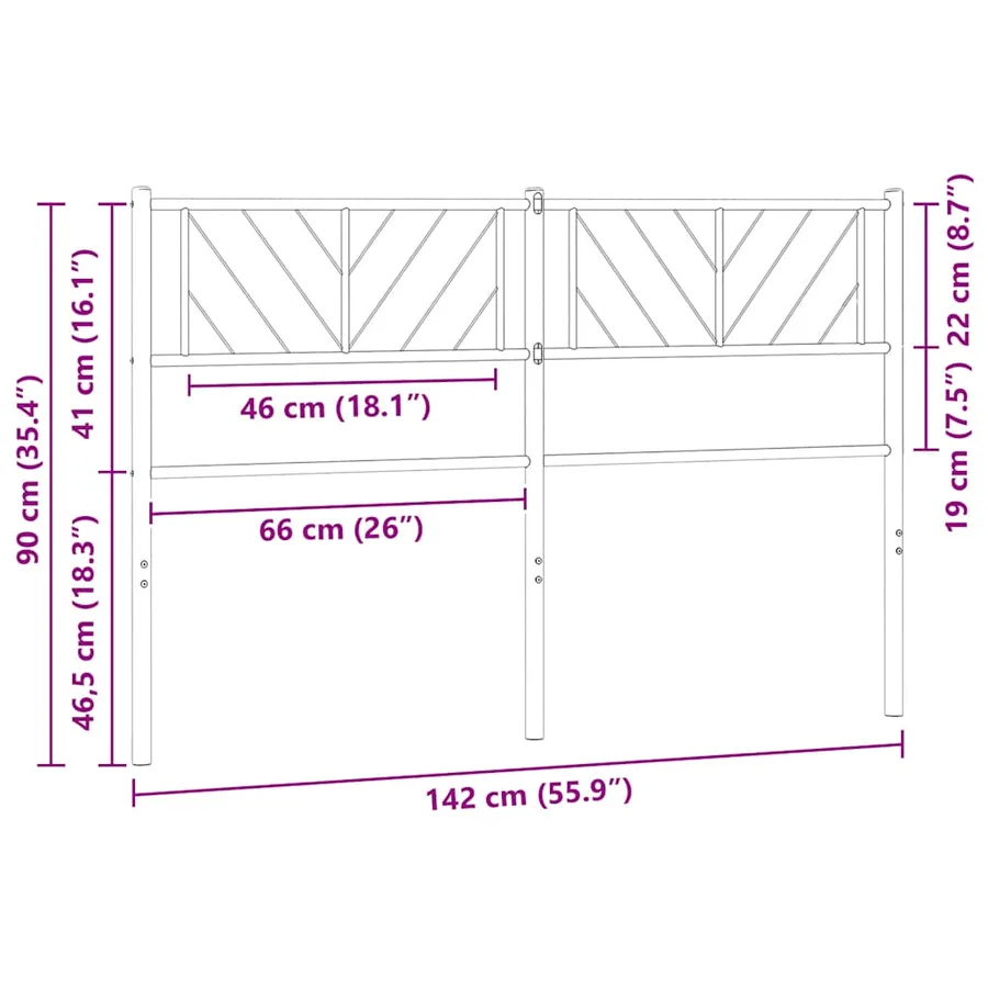Tête de lit de remplacement métal blanc 135 cm - 8
