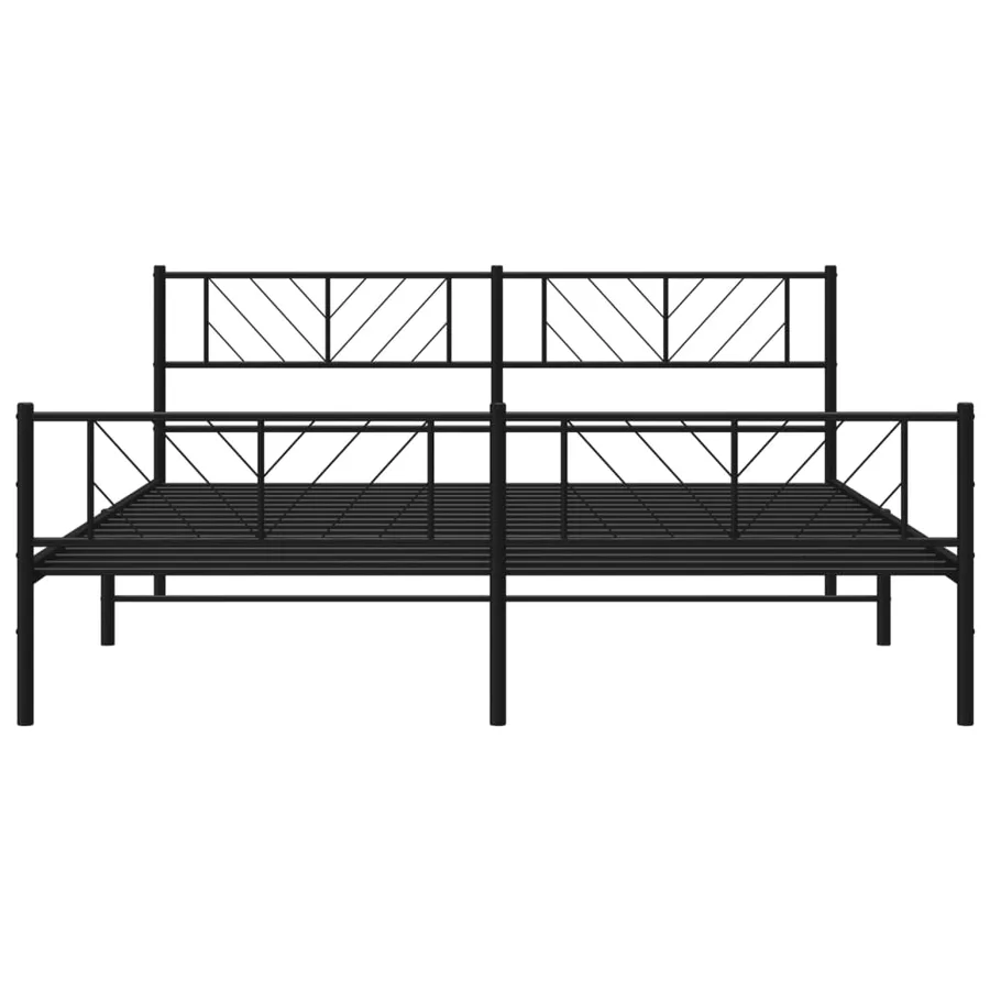 Cadre de lit métal sans matelas avec pied de lit noir 180x200cm - 5