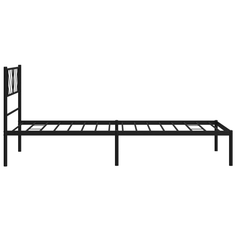 Cadre de lit métal sans matelas avec tête de lit noir 80x200 cm - 6