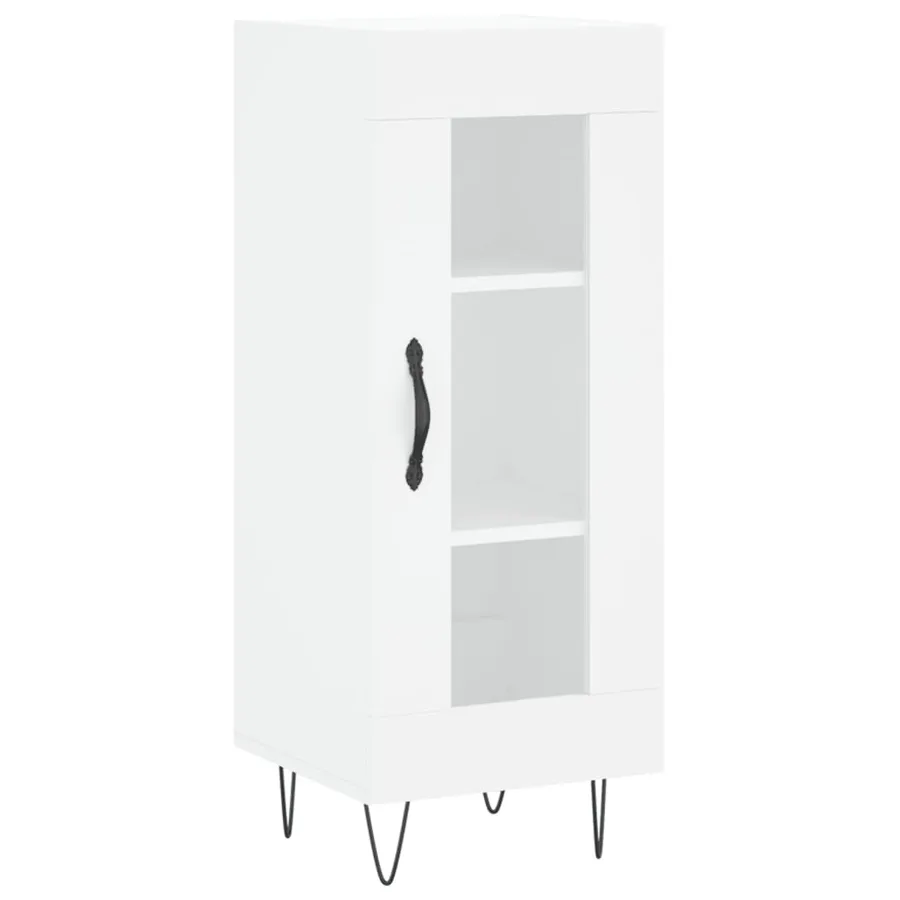 Buffet haut Blanc 34,5x34x180 cm Bois d'ingénierie - 5