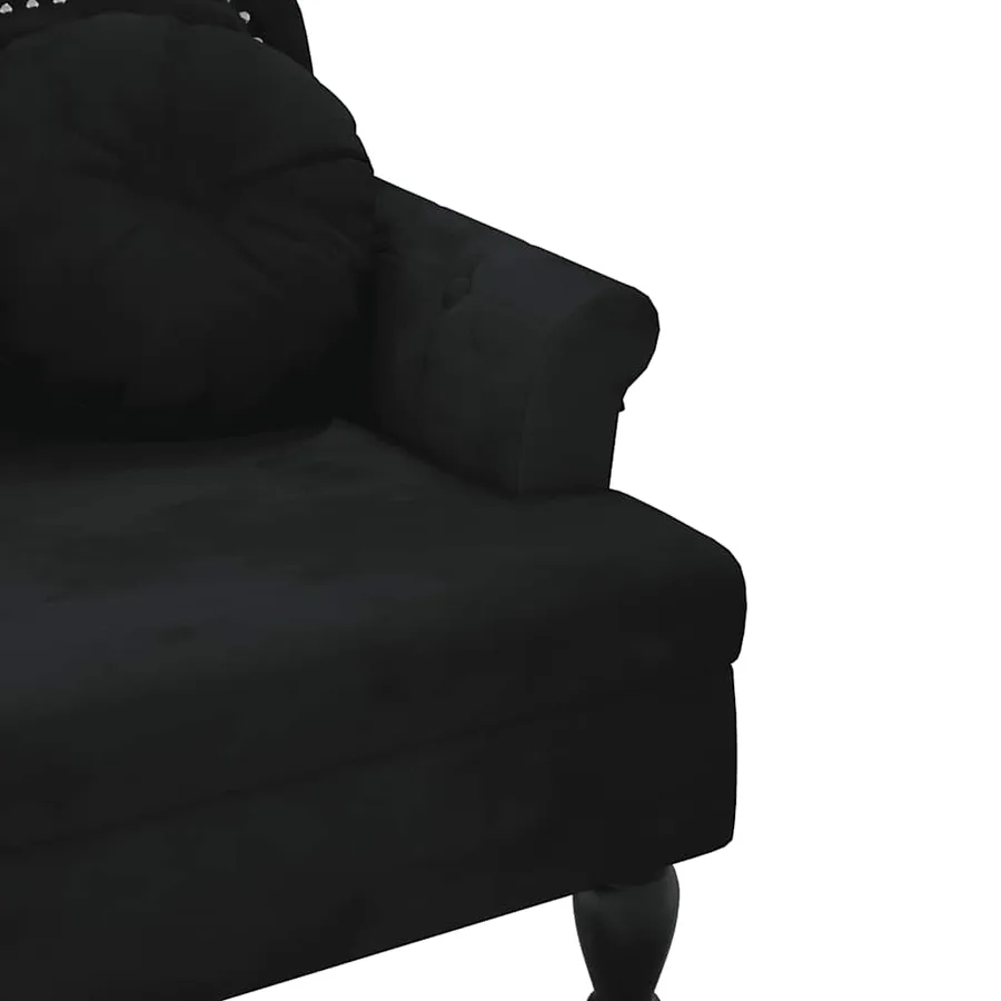 Banc avec coussins Noir 120,5x65x75 cm Velours - 6