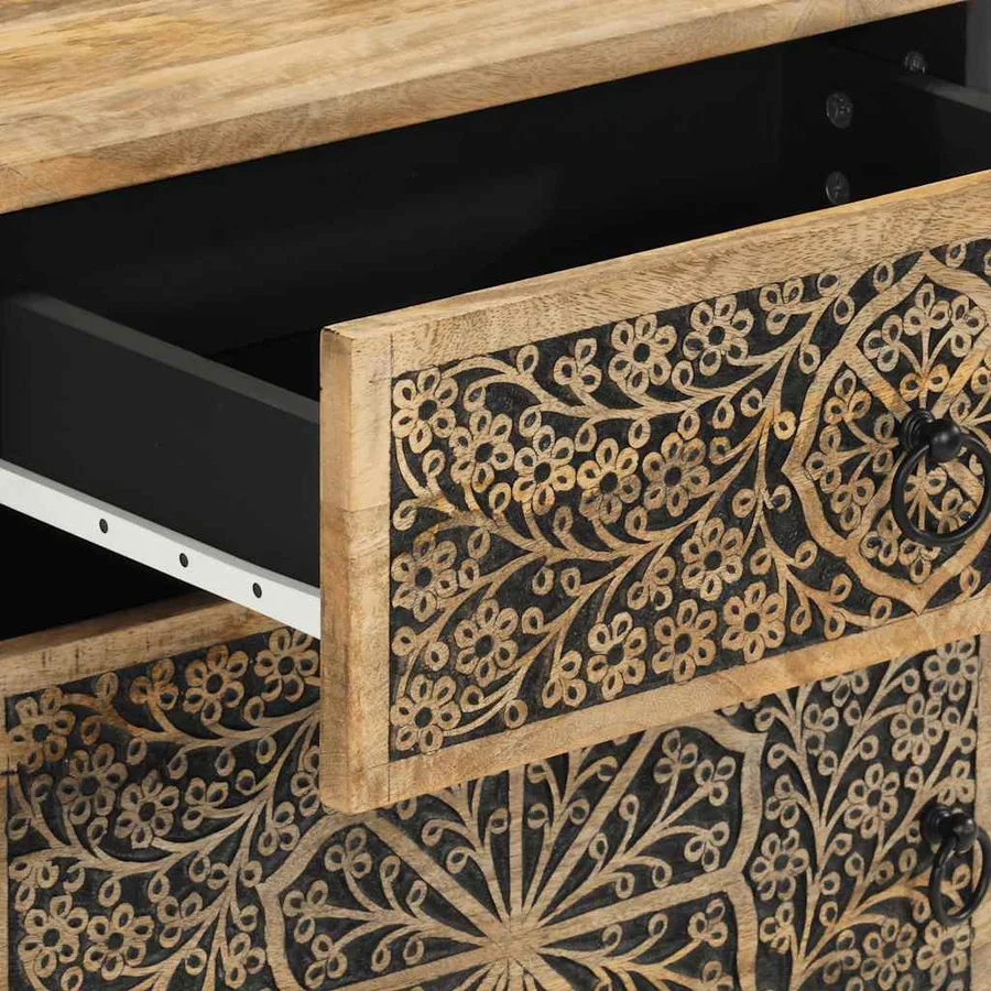 Table de chevet 50x33x60 cm bois de manguier massif - 9
